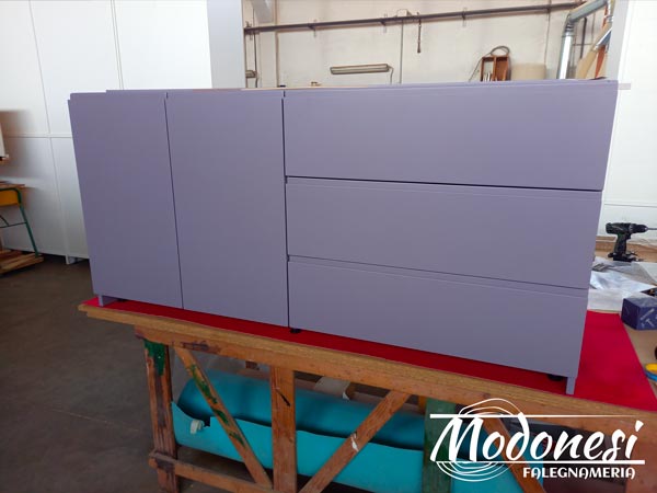 Mobile Soggiorno Dal Design Moderno A Milano Creato Su Misura Per Una Particolare Area Laboratorio 02