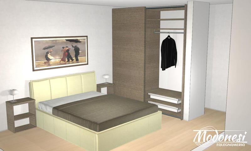 Armadio Su Misura Per Nicchia In Una Casa A Settimo Milanese Render 02