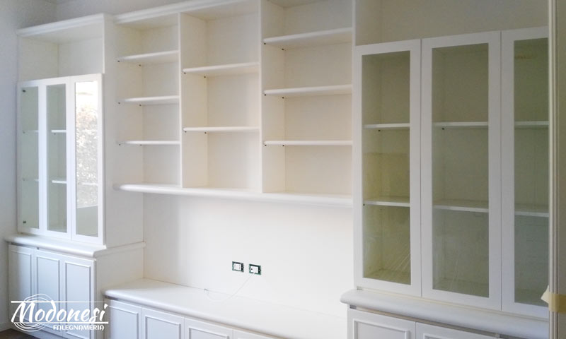 Libreria Boiserie Bianca Modificata In Appartamento A Milano Lavoro Finito 05