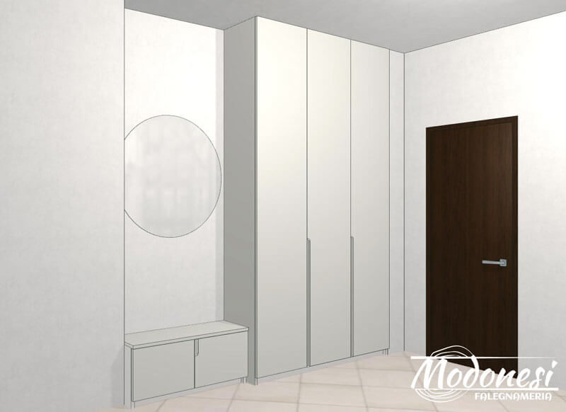 Mobile Ingresso Corridoio Realizzato Per Una Casa A Baggio Render 04