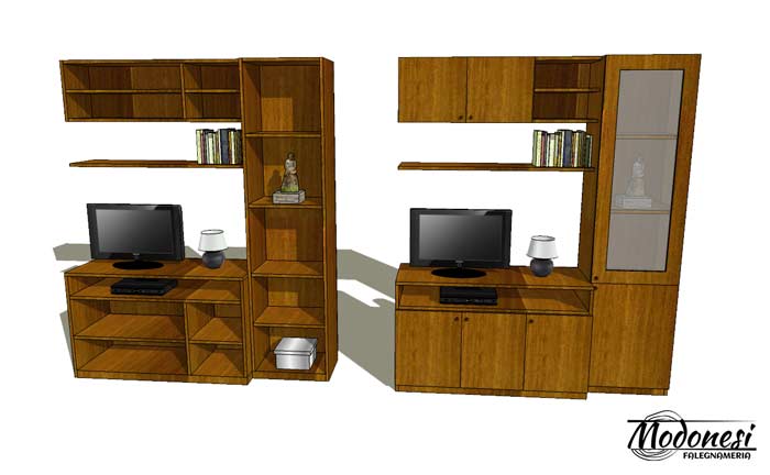 Mobile Su Misura Soggiorno Milano Trenno Render 01